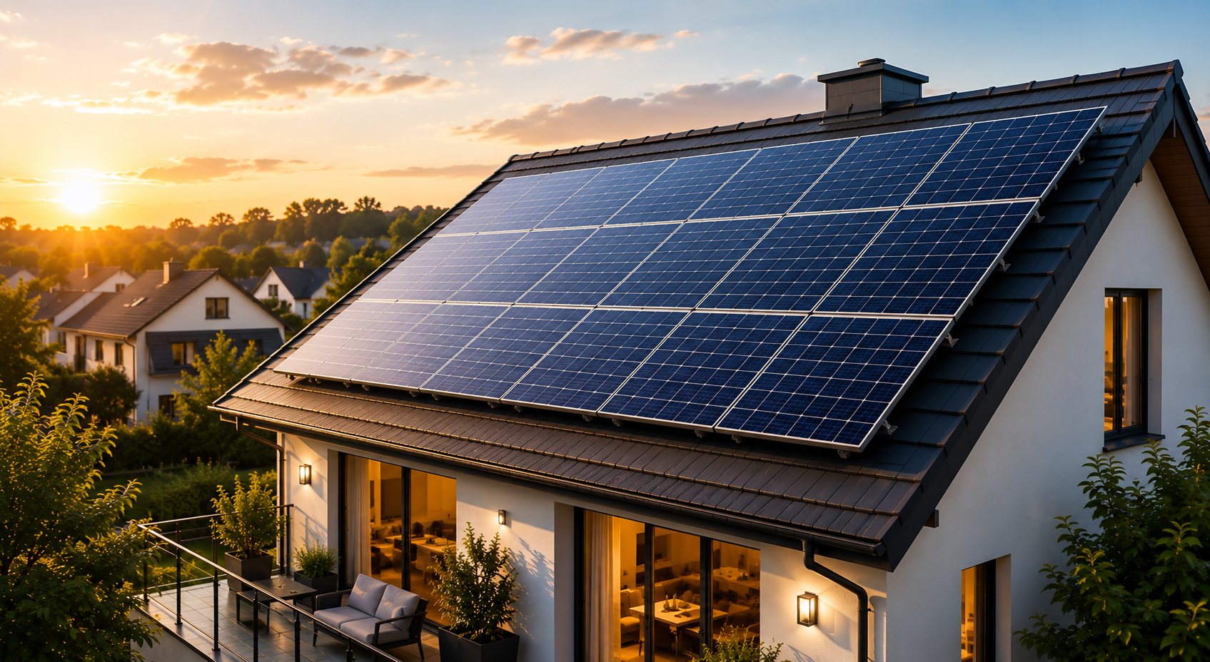 Residential rooftop solar on house